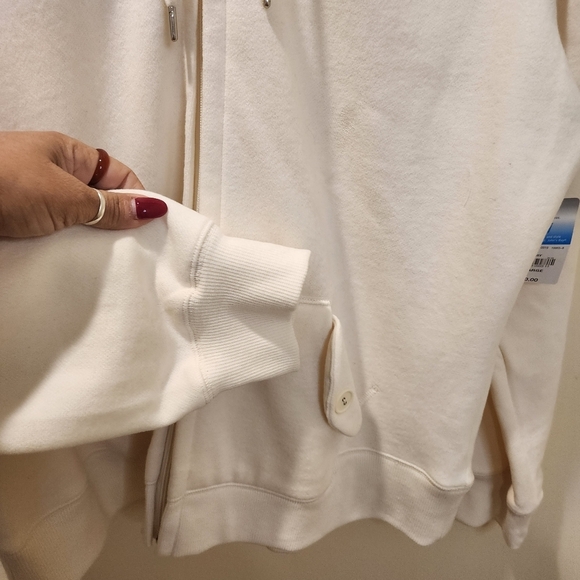 SJB Active Ivory Hooded Cozy Zip-Up Sweatshirt size XL NWT - Picture 5 of 11